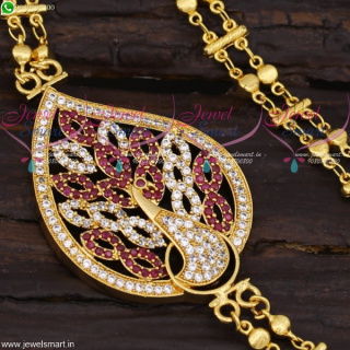 Rettai Vadam Mugappu Chain South Indian Fashion Jewellery Gold Plated C21674