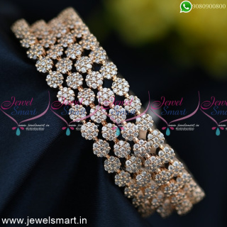 Rose Gold 7 Stone Bangles Design Perfect Gift For Loved Ones Charming Jewellery B24985