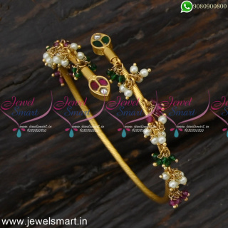 Slider Bracelets Crystals and Pearls Latest One Gram Gold Jewellery Designs B24855