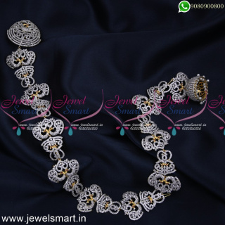 Sparkling Diamond Finish Silver Tone Hair Jada Choti Bridal Jewellery Designs H24887