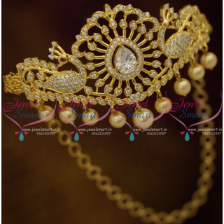 AR10300 Rull AD White Gold Plated Semi Precious Stones Peacock Chain Vanki Adjustable Size Buy Online