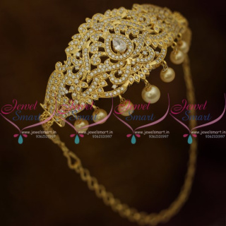 AR10302 Full White AD Adjustable Size Bajuband Gold Plated Arm Jewellery Gold Plated Traditional Collections