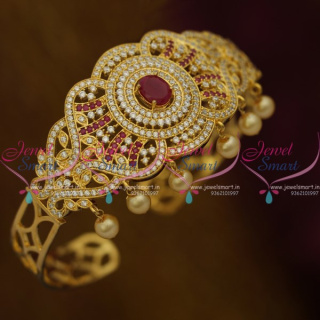 AR10315 Belt Vanki Bajuband Arm Jewellery Ruby White Colour AD Stones Latest South Indian Collections