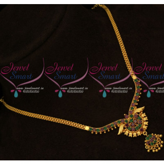 NL15699 AD Stones Daily Wear Chain Pendant Gold Covering Elegant Jewellery Set Online