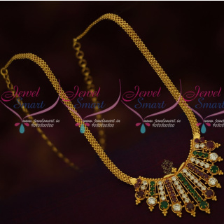 NL16275 South Indian Covering Chain AD Stones Pendant Fancy Jewellery Designs Online