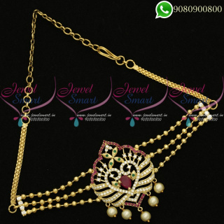 Vanki Beads Chain American Diamond Bridal Jewellery Designs Online V20096