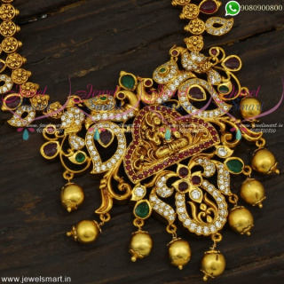 Temple Jewellery Gold Haram Designs In Imitation South Indian Collections 