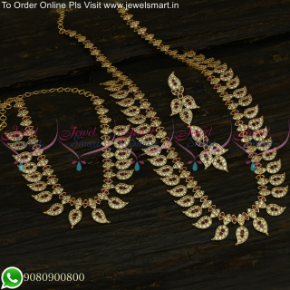 Tough to Find Traditional Long Gold Necklace Sets Without Mango NL25145