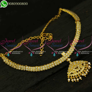 Traditional Jewellery Designs Gold Plated Necklace South Indian Attigai Collections Online NL20989