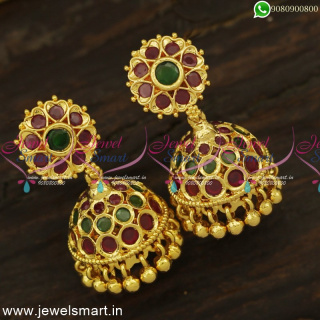 Traditional Ruby Emerald Stones Heart Jimkki Kammal Designs Shop Online J24824