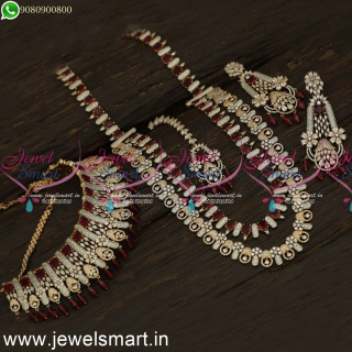 Trending Choker Necklace With Long Haram Mini Jewel Set for Wedding NL24575