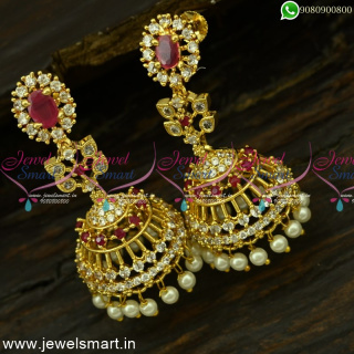 Trending Double Layer Jhumka Earrings for Everyday Wear Gold Plated J25020
