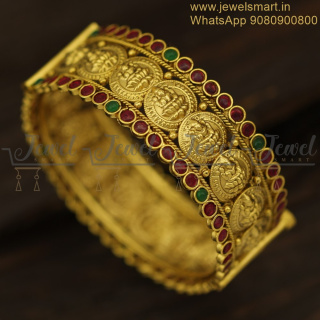 Wonderful Jewellery for Wedding Gold Bangles Design Graceful Temple Coin BJS6224