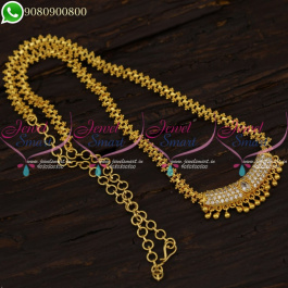 Indian gold Plated Jewellery Traditional Chain Pendant Daily Wear