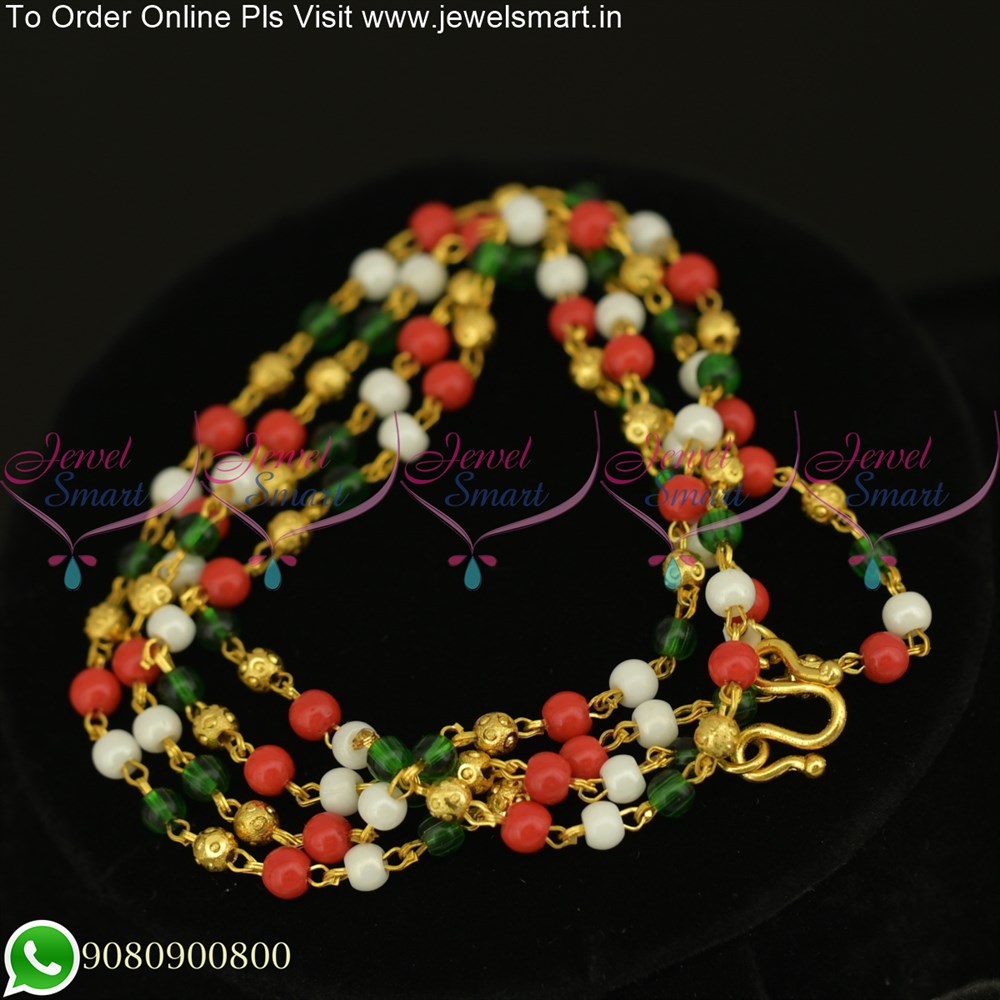 Golden Beads and Small Beads Necklace – Zivar Creations