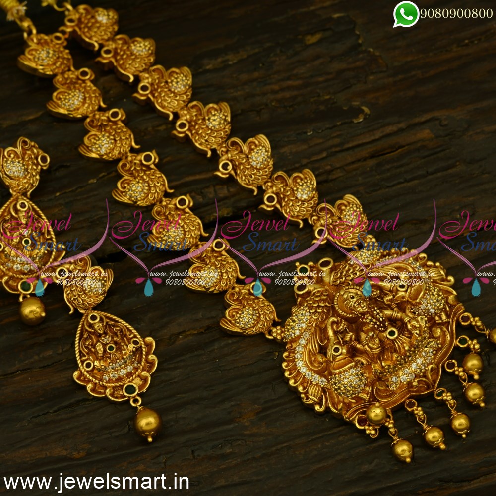 Gajalakshmi Temple Jewellery Antique Gold Necklace Designs ...