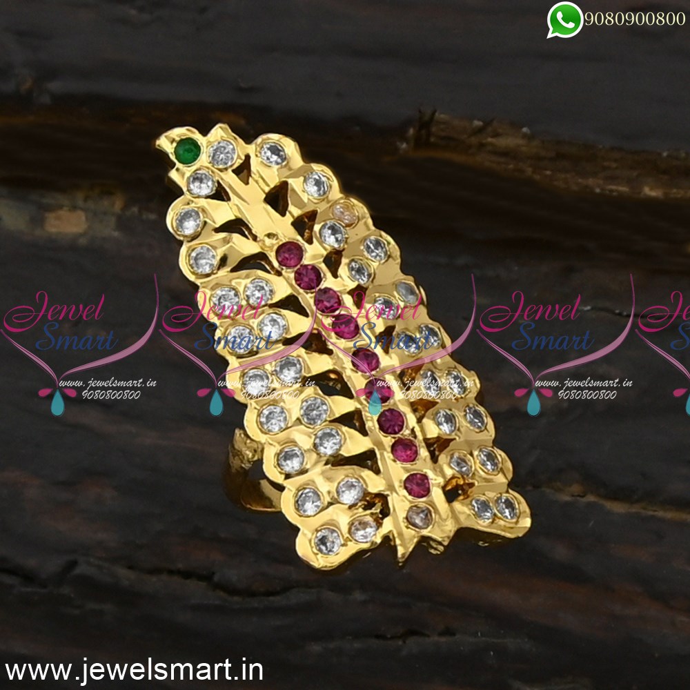 Buy Five Metal Gold Full White Stone Ring Design Panchaloham Ring for  Wedding
