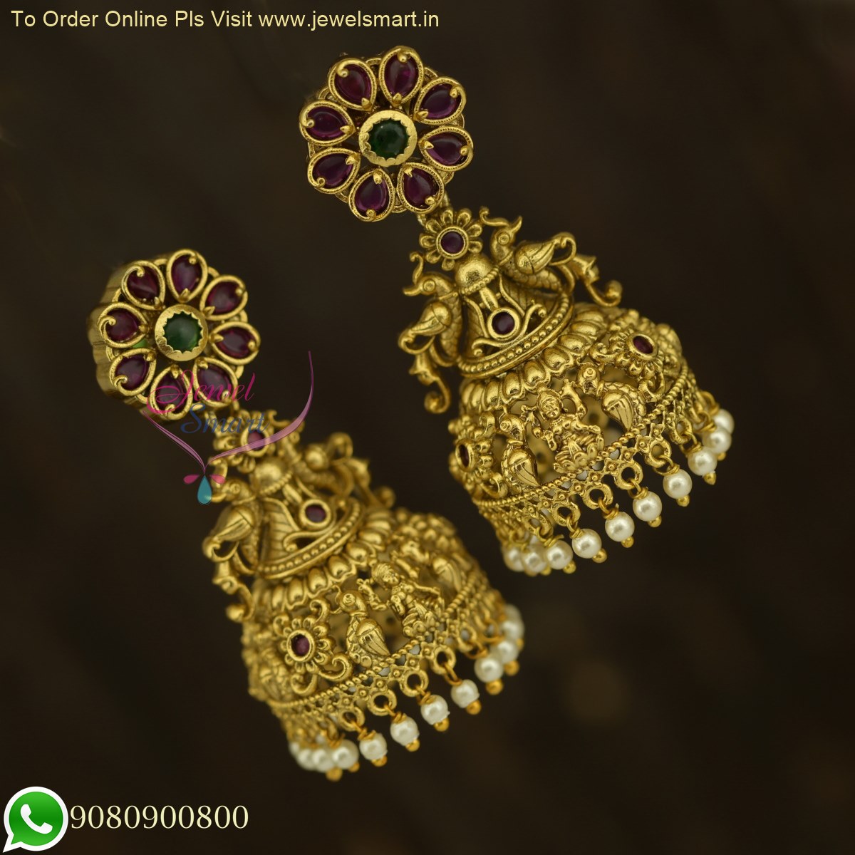 Matte Finish Peacock Design Pearl Jhumka - South India Jewels | Jhumka  designs, Bridal gold jewellery designs, Jewelry design earrings