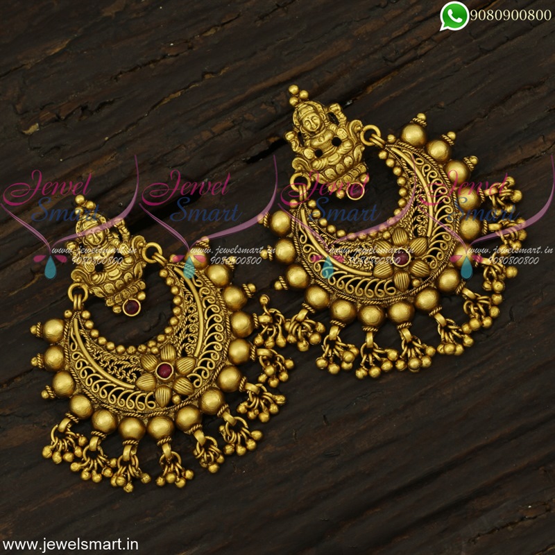 Traditional Gold Plated Chandbali - Mata Payals Exclusive Silver Jewellery