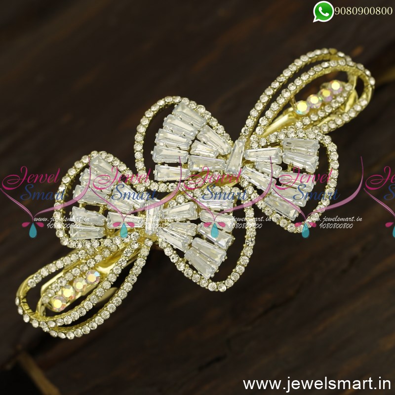 Buy Gold Polished Party Wear Hair Clips J0463 online at best price from  muteyaar punjabi jewellery store