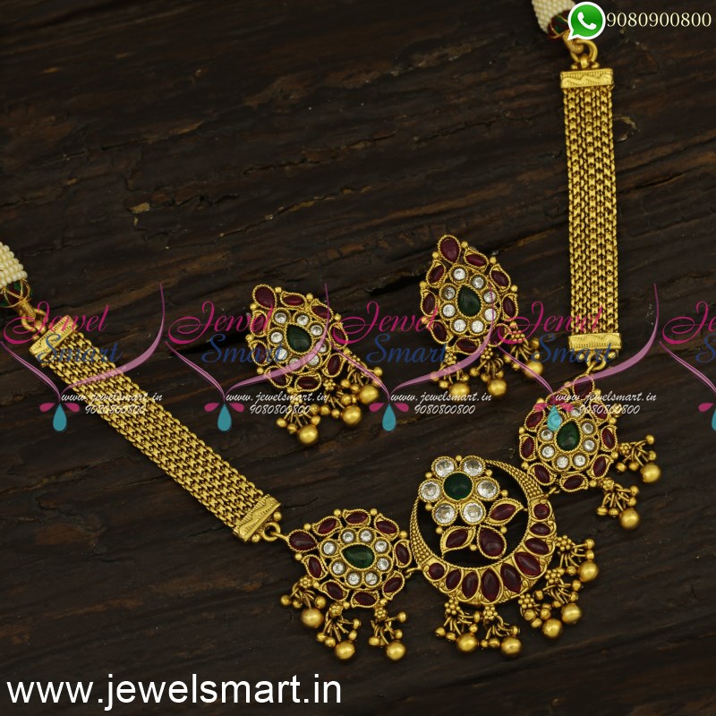 22K Yellow Gold, CZ & Ruby Choker Necklace (62.7gm) – Virani Jewelers