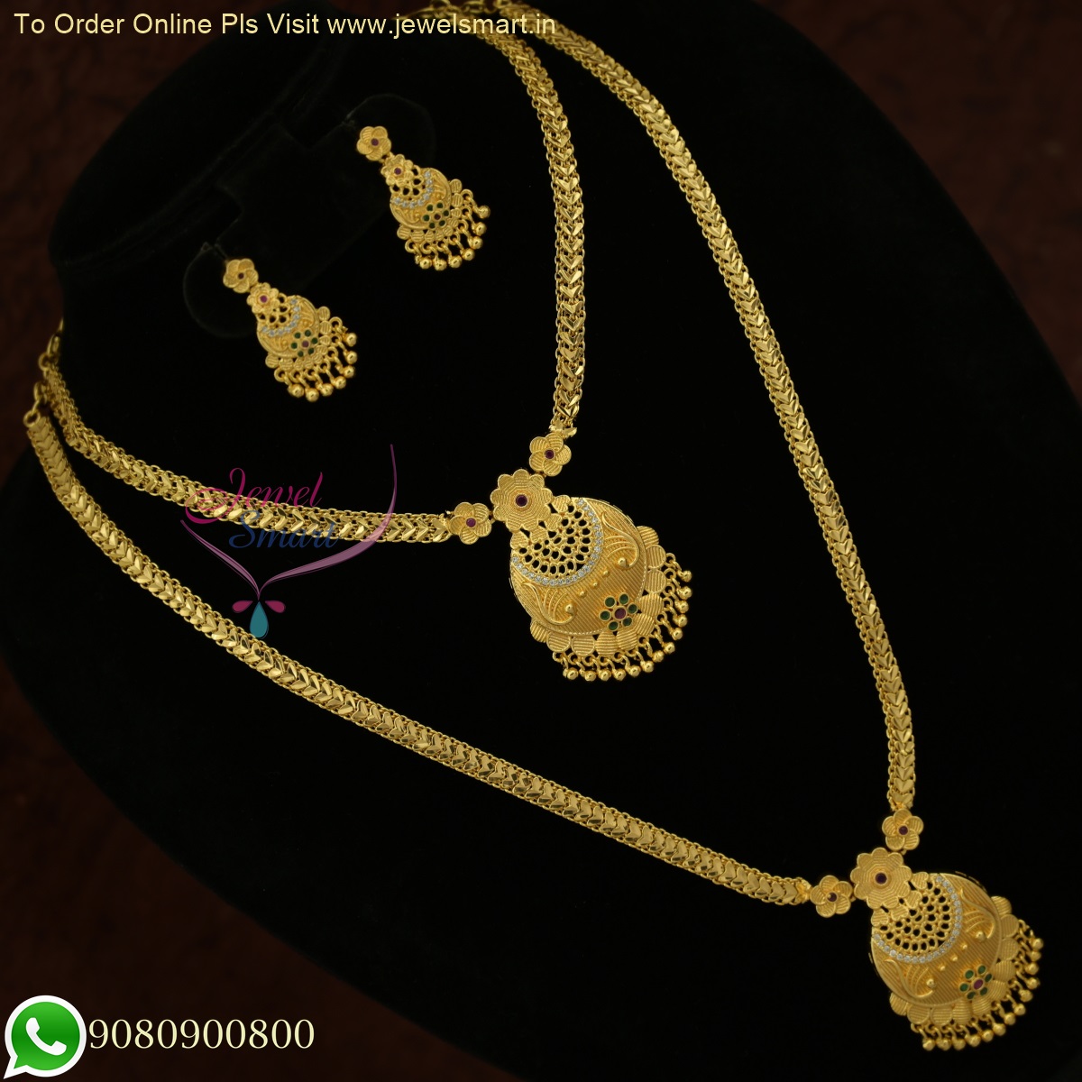 VeroniQ Trends-Elegant Kundan Long Necklace with Pearls -Kundan Necklace-Meenakari  Necklace-Indian Jewelry-VC - VeroniQ Trends